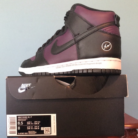 Nike Dunk Hi X Fragment Size 6.8 DJ0382-600 - Picture 4 of 4